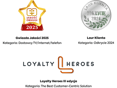 Nagrody otrzymane przez INEA: Gwiazda Jakości 2025, Laur Klienta, Loyalty Heroes