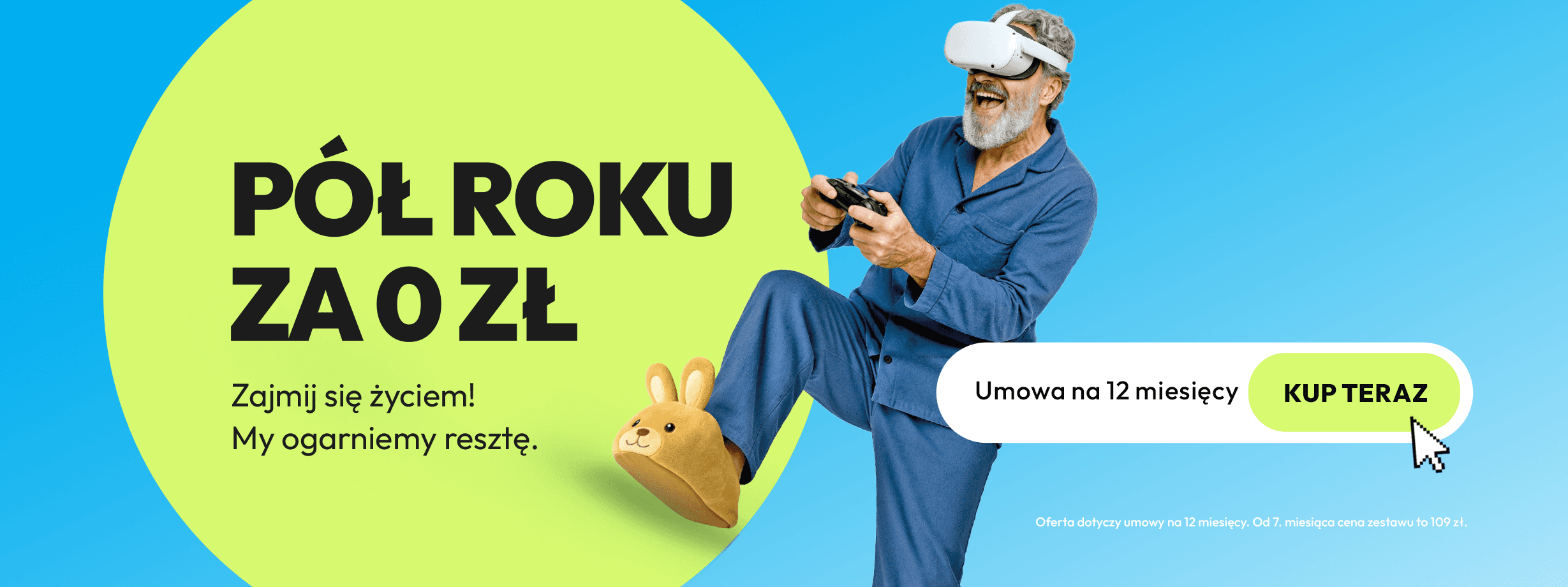 Baner zachęcający do zakupu Internetu za 0 zł przez pół roku