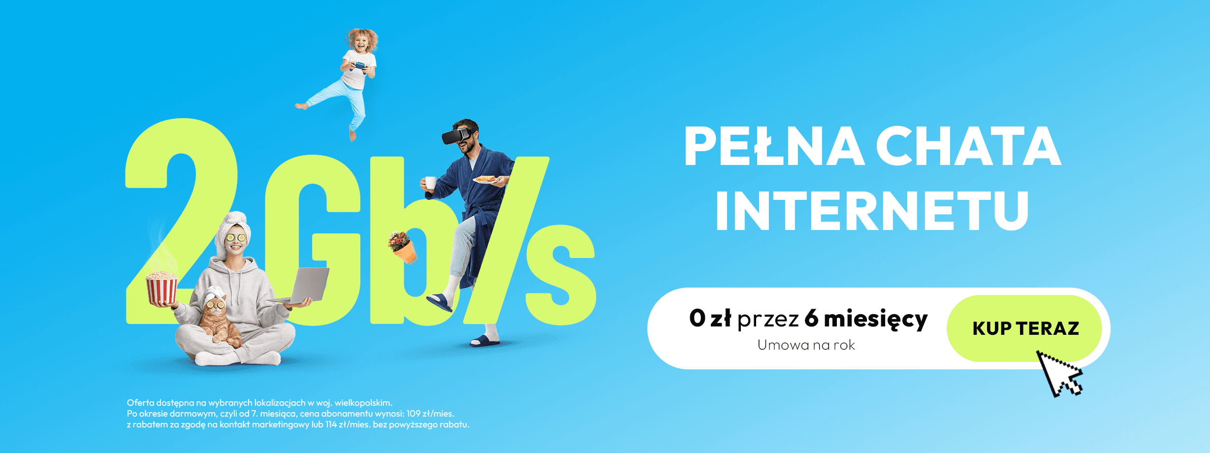Baner informujący o możliwości zakupu Internetu 2 Gb/s